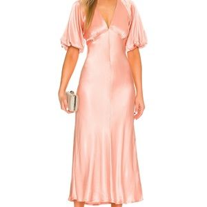 BARDOT Everleigh Satin Midi Dress